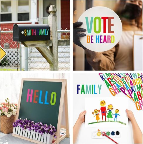 Letter Stickers 24 Sheets 2+3 Inch Alphabet Stickers Vinyl Stick Black Self Adhesive Waterproof for Bulletin Board Letters Kit Mailbox Numbers Labels DIY Crafts Art Making(Black)… in Saudi Arabia