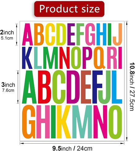 Letter Stickers 24 Sheets 2+3 Inch Alphabet Stickers Vinyl Stick Black Self Adhesive Waterproof for Bulletin Board Letters Kit Mailbox Numbers Labels DIY Crafts Art Making(Black)… in Saudi Arabia