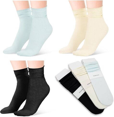3 Pairs Ice Silk Socks for Women Thin Breathable Athletic Silk Sock Liners Women Ice Feeling Socks Solid Color Nonslip Liner Socks for Women and Men, US Size: 5-10 in Saudi Arabia