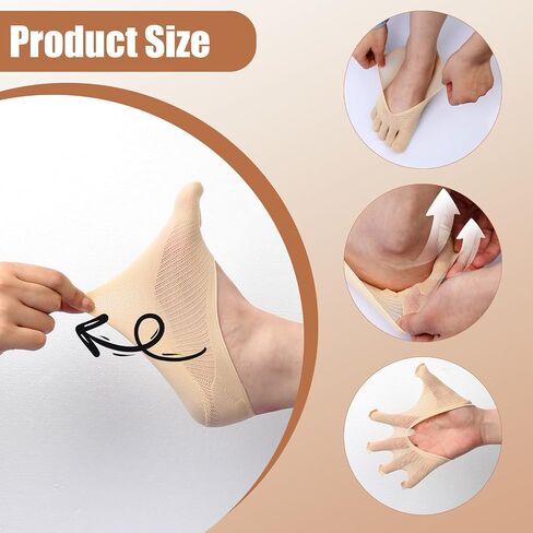 5 Pairs Toe Socks No Show Low Cut Toe Socks Women Five Finger Liner Socks Non-Slip Toe Socks for Women Girls (Skin Color) in Saudi Arabia