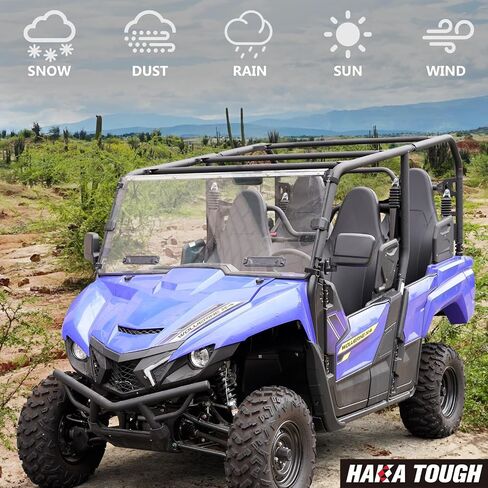 HAKA TOUGH الزجاج الأمامي لملحقات Yamaha Wolverine X2 850 2018-2020، زجاج أمامي بفتحات تهوية لـ Wolverine X4 850 نافذة أمامية كاملة مقاومة للغبار ومتينة in Kuwait