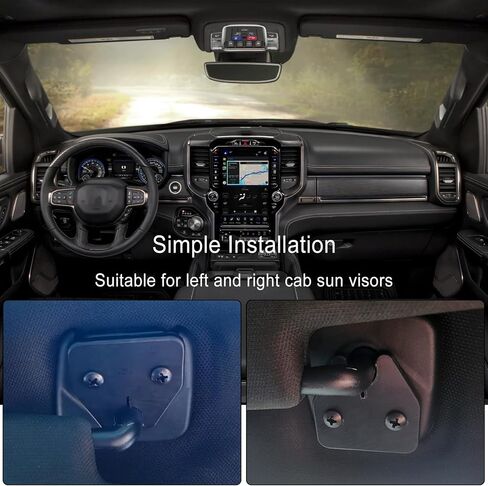 Sun Visor Repair Kit Heavy Aluminum Duty Sun Visor Clips Fit for Dodge RAM 1500 Trucks 2019 2020 2021 2022 2023, Sun Visor Clip Fix Replacement (2Set Black) in Saudi Arabia