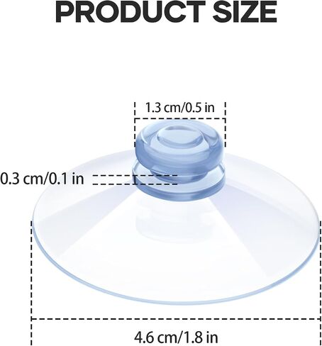 Small Suction Cups,Plastic Suction Cups without Hook,1.8 Inches Clear Replacement Sucker Pads for Glass Windows,Wall Door,Kitchen,Bathroom Organization and Home Decoration in Saudi Arabia