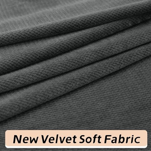 Arfntevss Velvet Striped Sectional Couch Covers L Shape Sofa Cushion Covers with Chaise Stretch Seat Slipcover Anti-Slip Magic Soft Protector (2 Seat Covers 3 Backrest Cover 1 Chaise, Dark Gray) in Saudi Arabia