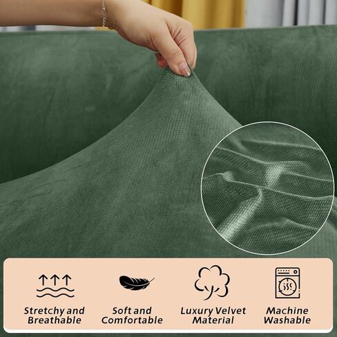 Arfntevss Velvet Striped Sectional Couch Covers L Shape Sofa Cushion Covers with Chaise Stretch Seat Slipcover Anti-Slip Magic Soft Protector (2 Seat Covers 3 Backrest Cover 1 Chaise, Dark Gray) in Saudi Arabia