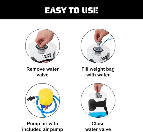 Tribe WOD Aqua Bags - Transparent Water Tidal Tank for Dynamic Training - Portable Stability Fitness Equipment for Core Workouts, Boxing, and Strength Practice - Adjustable 8Hx28.7Lx8W Inch in Kuwait