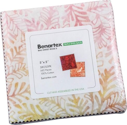 Bali Batik Sweet Rose II 5X5 Pack 42 5-inch Squares Charm Pack Benartex in Kuwait