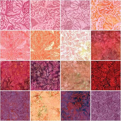 Bali Batik Sweet Rose II 5X5 Pack 42 5-inch Squares Charm Pack Benartex in Kuwait
