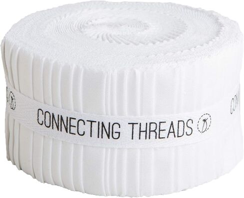 Connecting Threads Color Wheel Precut 40 pcs 100% Cotton Quilting Fabric Bundle 2.5" Strips (White) in Saudi Arabia