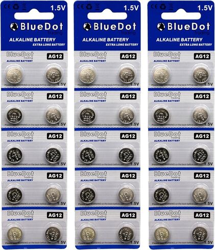 BlueDot Trading AG12 LR43 SR43 260 386 1.5V Alkaline Coin Cell Battery for Watch, Hearing Aid, Calculator, Flashlights, Keyless entry, Blister Pack - 30 Count in Saudi Arabia