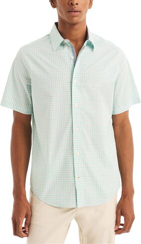 Nautica Men's Navtech Trim Fit Plaid Short-Sleeve Shirt in Saudi Arabia