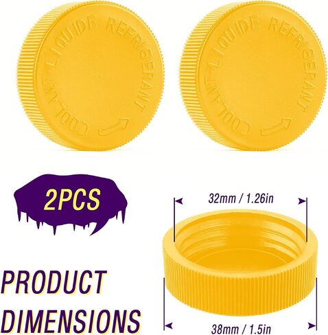 2PCS Coolant Reservoir Cap - Knob Type Engine Coolant Tank Cap Compatible with Infiniti EX35,M35,Nissan 350Z,Murano - Car Accessories Replacement OEM#21712-79900 (Yellow) in Saudi Arabia