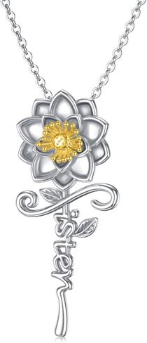 LONAGO Sunflower/Rose Flower/Butterfly/Lotus Necklace for Sister 925 Sterling Silver Always My Sister Forever My Friend Pendant Gifts from Sister Jewelry for Women in Saudi Arabia