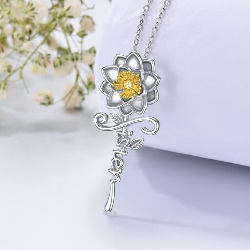 LONAGO Sunflower/Rose Flower/Butterfly/Lotus Necklace for Sister 925 Sterling Silver Always My Sister Forever My Friend Pendant Gifts from Sister Jewelry for Women in Saudi Arabia
