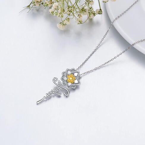 LONAGO Sunflower/Rose Flower/Butterfly/Lotus Necklace for Sister 925 Sterling Silver Always My Sister Forever My Friend Pendant Gifts from Sister Jewelry for Women in Saudi Arabia