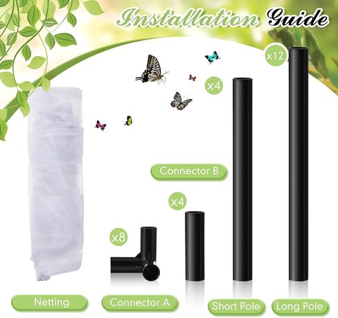 2 Pcs Monarch Butterfly Habitat Cage 30 Inch Tall Butterfly Enclosure Butterfly Hatching Kit Breathable Butterfly Mesh Cage with Sturdy PVC Frame Large Opening Door with Zipper for Hatching Butterfly in Saudi Arabia