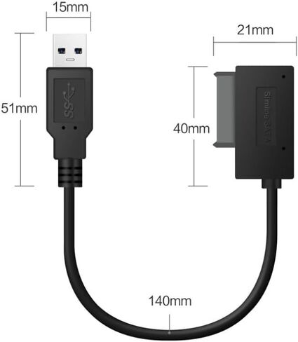 JDYYICZ USB 3.0 to 7+6 13Pin Slimline SATA Cable Adapter for Laptop CD DVD ROM Optical Drive in Saudi Arabia