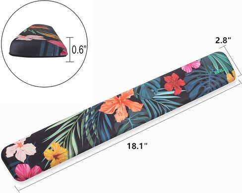 BRILA Memory Foam Keyboard Wrist Rest Support Pad Cushion – Ergonomic Slope Design - Wrist Support for Office Work and PC Gaming Easy Typing & Anti-Fatigue (Floral Leaves) in Saudi Arabia