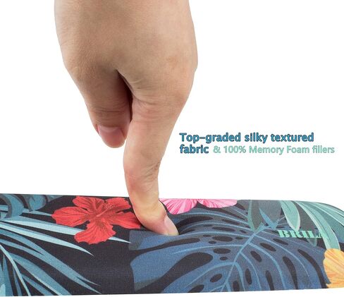 BRILA Memory Foam Keyboard Wrist Rest Support Pad Cushion – Ergonomic Slope Design - Wrist Support for Office Work and PC Gaming Easy Typing & Anti-Fatigue (Floral Leaves) in Saudi Arabia