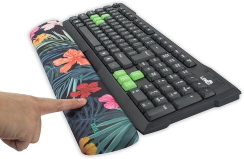 BRILA Memory Foam Keyboard Wrist Rest Support Pad Cushion – Ergonomic Slope Design - Wrist Support for Office Work and PC Gaming Easy Typing & Anti-Fatigue (Floral Leaves) in Saudi Arabia