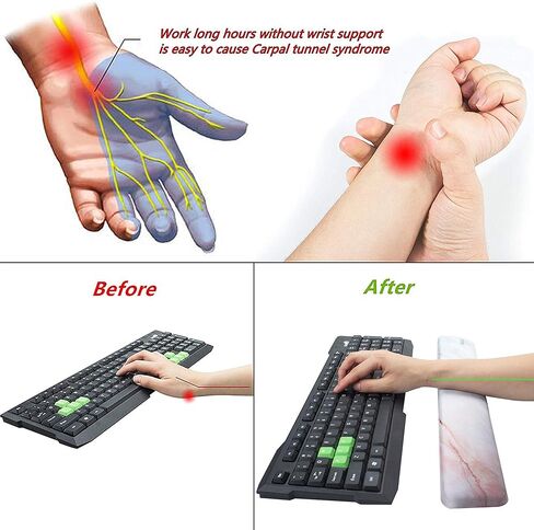 وسادة دعم مسند المعصم من إسفنج الذاكرة من BRILA - تصميم منحدر مريح - دعم المعصم للعمل المكتبي وألعاب الكمبيوتر، سهولة الكتابة ومكافحة التعب (أوراق الأزهار) in Kuwait