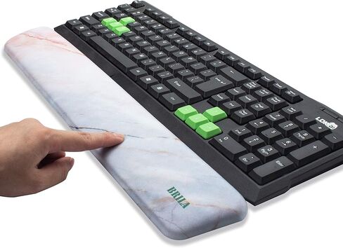 وسادة دعم مسند المعصم من إسفنج الذاكرة من BRILA - تصميم منحدر مريح - دعم المعصم للعمل المكتبي وألعاب الكمبيوتر، سهولة الكتابة ومكافحة التعب (أوراق الأزهار) in Kuwait