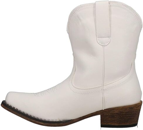 ROPER Womens Emma Snip Toe Casual Boots Ankle Low Heel 1-2" - White in Saudi Arabia