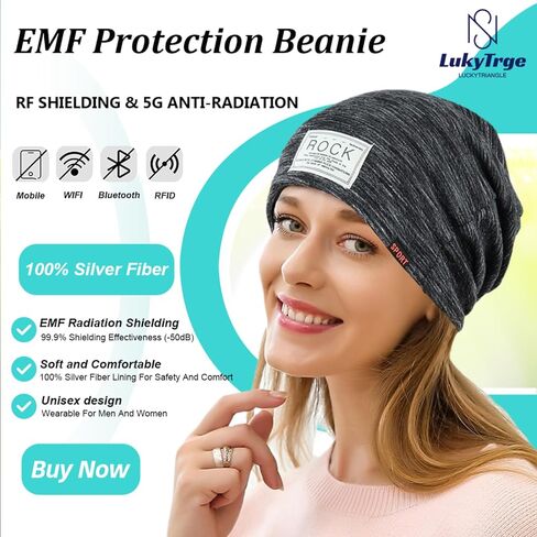 EMF Protection Beanies Cap,Unisex Faraday Hat,Microwave Radiation Blocking Stretch Cap in Saudi Arabia