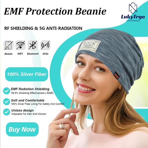 EMF Protection Beanies Cap,Unisex Faraday Hat,Microwave Radiation Blocking Stretch Cap in Saudi Arabia