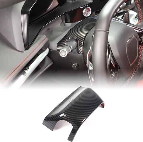 CHEAYAR Steering Wheel Button Frame Cover Compatible with Chevrolet Corvette C8 2020-2023, Car Steering Wheel Panel Protection Frame Molding Trim, Carbon Fiber Pattern Accessories in Saudi Arabia