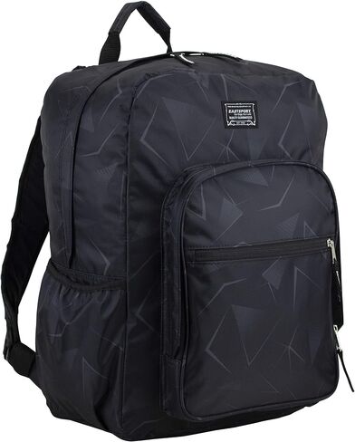 Eastsport Carry On Travel Weekender Backpack with Extra Large Main Compartment, Black Geometric Print in Saudi Arabia
