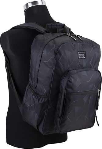 Eastsport Carry On Travel Weekender Backpack with Extra Large Main Compartment, Black Geometric Print in Saudi Arabia
