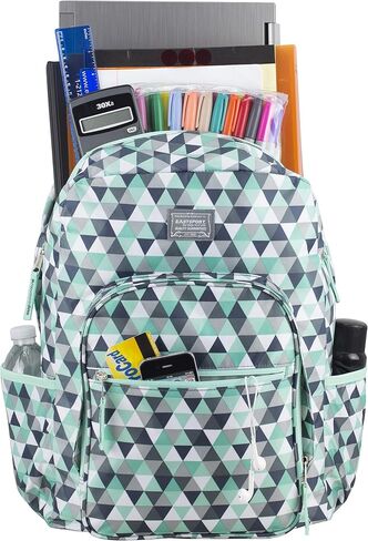Eastsport Carry On Travel Weekender Backpack with Extra Large Main Compartment, Black Geometric Print in Saudi Arabia