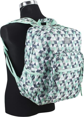 Eastsport Carry On Travel Weekender Backpack with Extra Large Main Compartment, Black Geometric Print in Saudi Arabia