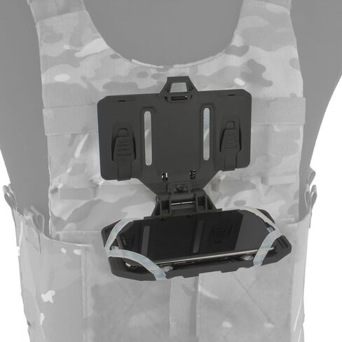 Plate Carrier Vest Attachments Universal Phone Chest Mount for Screen Size 4.7"-6.7" Foldable Navigation Cellphone Board Holder -Black in Saudi Arabia
