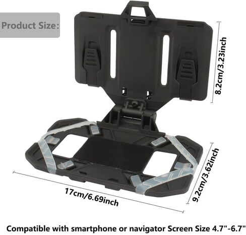 Plate Carrier Vest Attachments Universal Phone Chest Mount for Screen Size 4.7"-6.7" Foldable Navigation Cellphone Board Holder -Black in Saudi Arabia