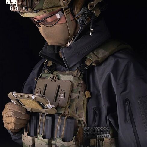 Plate Carrier Vest Attachments Universal Phone Chest Mount for Screen Size 4.7"-6.7" Foldable Navigation Cellphone Board Holder -Black in Saudi Arabia