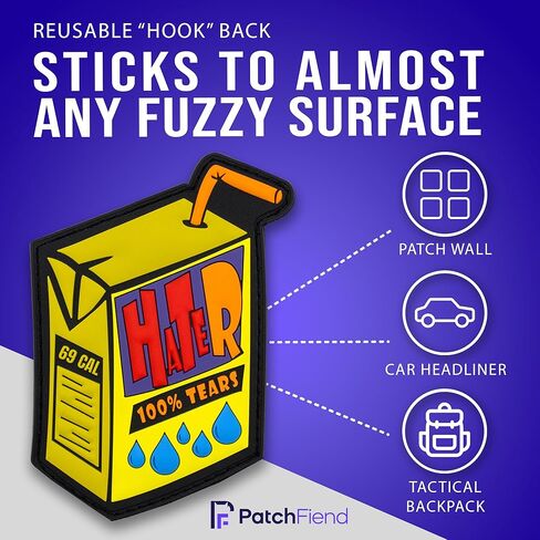 رقعة PVC مضحكة مضحكة 'Hater Tears': رقع مخصصة - رقعة مدعومة بخطاف تكتيكي لهواة جمع التصحيحات المعنوية، والعسكريين، وعشاق الميمات، رقع PVC ثلاثية الأبعاد تكتيكية in Kuwait