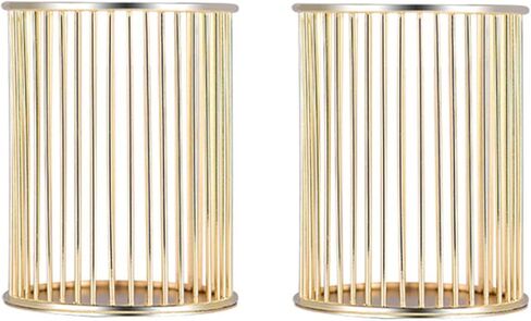 حامل أقلام، حامل أقلام رصاص معدني سلكي، حاوية تنظيم تخزين مكتبية للقرطاسية وإكسسوارات المكتب (ذهبي 1، عبوتان) in Kuwait