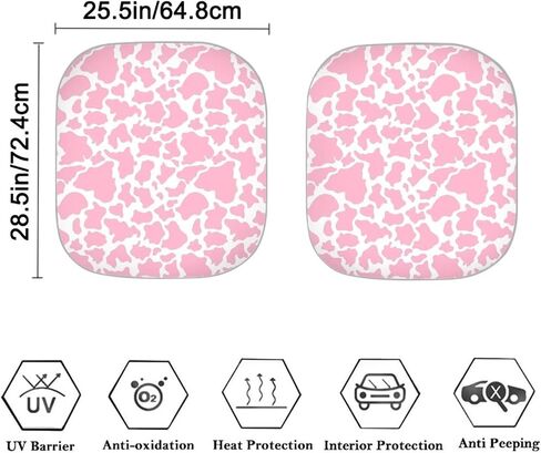 Howilath 3D Boho Cat Design Car Front Window Sunshade Protector Block Uv Rays Visor Keep Your Vehicle Cool(2Pcs/Set) in Saudi Arabia