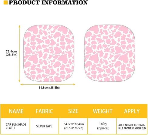 Howilath 3D Boho Cat Design Car Front Window Sunshade Protector Block Uv Rays Visor Keep Your Vehicle Cool(2Pcs/Set) in Saudi Arabia