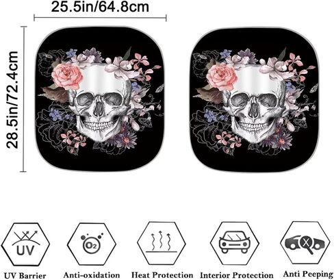 Howilath 3D Boho Cat Design Car Front Window Sunshade Protector Block Uv Rays Visor Keep Your Vehicle Cool(2Pcs/Set) in Saudi Arabia
