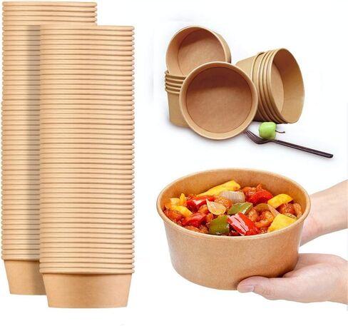 24 Oz Large Paper Bowls, 90 Pack Disposable Soup Bowls Plastic Free Party Supplies for Hot/Cold Food, Soup (24 OZ) in Saudi Arabia