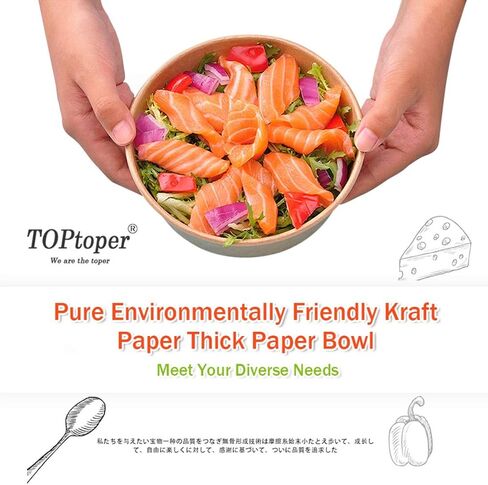 24 Oz Large Paper Bowls, 90 Pack Disposable Soup Bowls Plastic Free Party Supplies for Hot/Cold Food, Soup (24 OZ) in Saudi Arabia