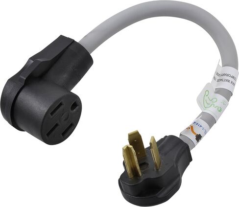 موصلات التيار المتردد 1.5FT EVSE 30 AMP 3Prong NEMA 10-30P قابس مجفف إلى 50 أمبير سلك محول السيارة الكهربائية لتيسلا، صغير in Kuwait