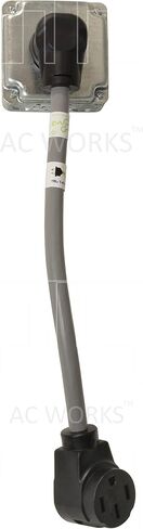 موصلات التيار المتردد 1.5FT EVSE 30 AMP 3Prong NEMA 10-30P قابس مجفف إلى 50 أمبير سلك محول السيارة الكهربائية لتيسلا، صغير in Kuwait