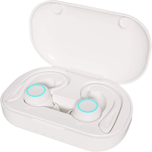 APEKX True Wireless Earphones with Charging Case IPX 7 Waterproof Over Ear Bluetooth Headphones Built-in Mic Deep Bass Headset for Sport Running - White in Saudi Arabia