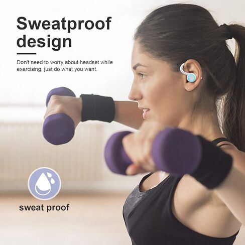 APEKX True Wireless Earphones with Charging Case IPX 7 Waterproof Over Ear Bluetooth Headphones Built-in Mic Deep Bass Headset for Sport Running - White in Saudi Arabia