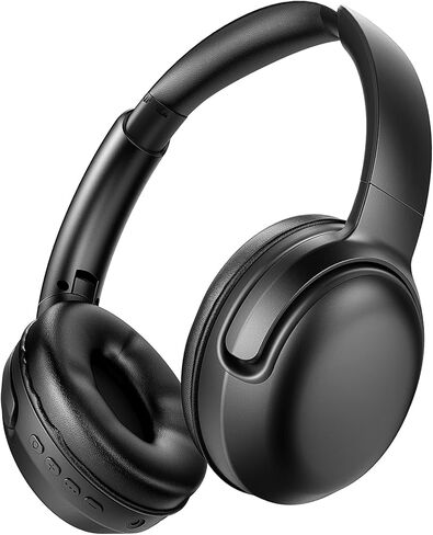 سماعة رأس لاسلكية فوق الأذن، سماعات رأس بلوتوث، فوق الأذن، لاسلكية، أسود، لهواتف iPhone، iPad، Android in Kuwait
