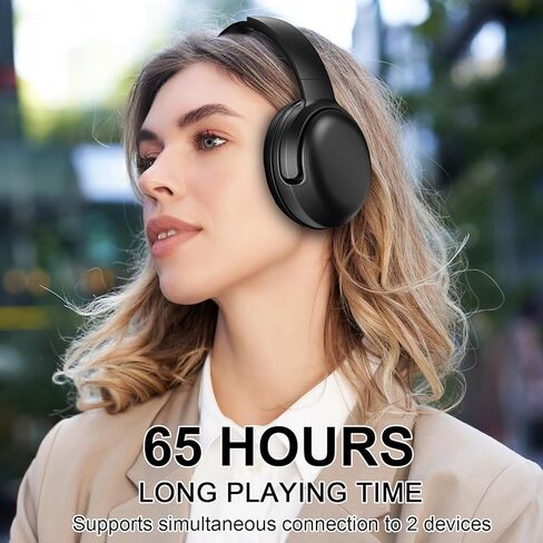 سماعة رأس لاسلكية فوق الأذن، سماعات رأس بلوتوث، فوق الأذن، لاسلكية، أسود، لهواتف iPhone، iPad، Android in Kuwait
